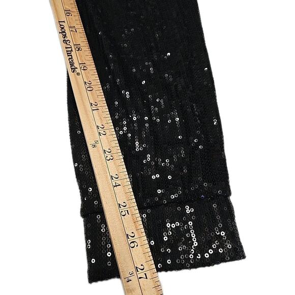 Cara Santana For Nine West Black Sequins Jogger Pants Sz M Festive Glam Holiday - Picture 7 of 9